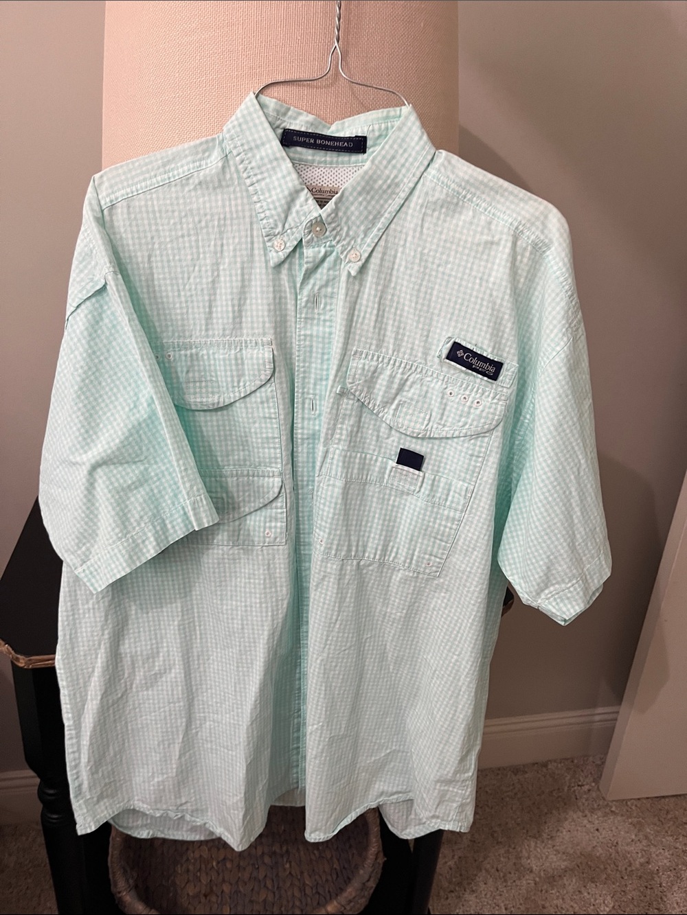 Columbia Mint Green Short-Sleeve Outdoor Button-Up